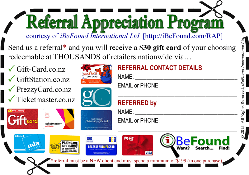 iBeFound Referral Appreciation Program Coupon