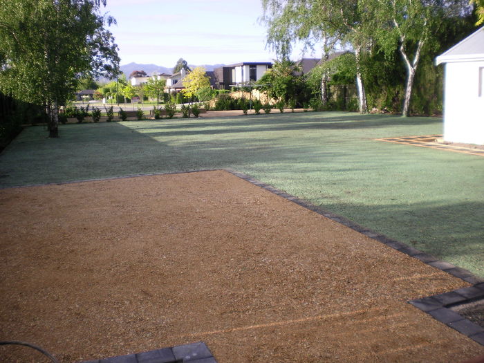 Hydro mulched lawn